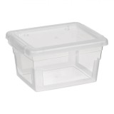 Cutie Depozitare Plastic, Transparentă, Capacitate 0.63L, 13.6x11x7.6cm, Oem