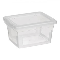Cutie Depozitare Plastic, Transparentă, Capacitate 0.63L, 13.6x11x7.6cm