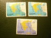 Serie Grecia 1978 Harta - 3 val. fara guma , 1 val are pata spate, Nestampilat