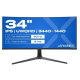 JAPANNEXT Monitor Curbat 34" IPS UHD (3440x1440) HDR, HDCP, PIP, DP, HDMI,