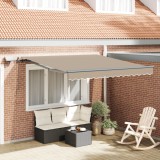 vidaXL Marchiză retractabilă manuală cu LED Bej 300x250 cm