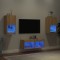 vidaXL Comode TV de perete cu lumini LED, 4 piese, stejar sonoma 3216571