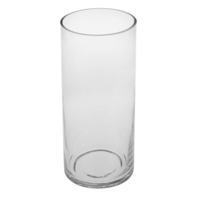 Vază Decorativă Sticlă, Cilindrică, Diametru 10cm, &amp;Icirc;nălțime 23cm, Transparentă foto