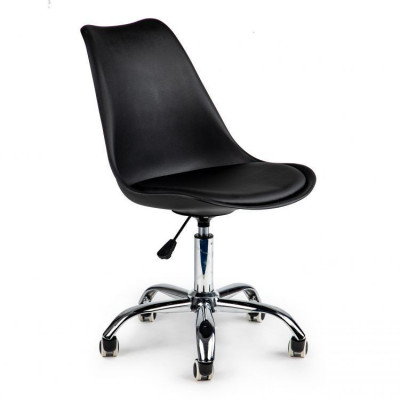 Scaun de birou rotativ, inaltime reglabila, cu perna pentru sezut, culoare negru foto