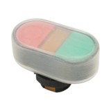 Cap buton comanda dublu rosu-verde cu capac protectie &Oslash;22 mm LAY5 Breckner