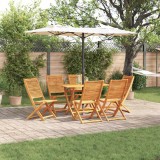 vidaXL Set de masă pentru grădină 7 pcs Maro Lemn Solid de Acacia 3375755