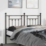 VidaXL Tăblie de pat metalică, negru, 135 cm 353569