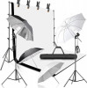 Kit studio 4 umbrele,suport fundal + 2 panze + accesorii Andoer 2 x bec 45W
