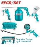 Kit pneumatic pentru vopsit TOTAL, 5 piese, cu furtun si pistoale