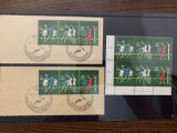 Bloc + serie stampila prima zi &quot;C.M.Handbal Masculin&quot; DDR 1974 Mi Nr 1928-1930, Nestampilat