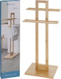 Cumpara ieftin Suport prosoape din bambus pentru baie, 2 brate, 37x25x85 cm