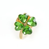 Brosa martisor trifoi cu pietre verzi