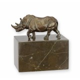Rinocer-statueta din bronz cu soclu marmura YY-132