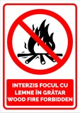 Semn pentru interzicerea focul cu lemne in gratar