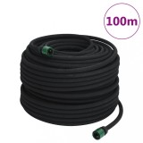 VidaXL Furtun poros de grădină, negru, 0,6&quot;, 100 m, cauciuc