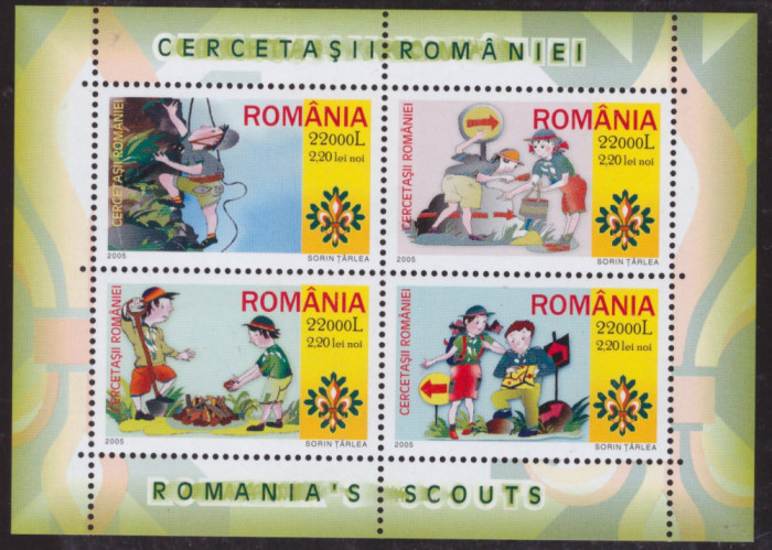 Romania 2005-Lp 1686b-Cercetasii Romaniei-Colita nestampilata 357,MNH