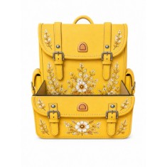 Cutie pentru Aranjamente Florale &icirc;n Formă de Ghiozdănel &ndash; Model Floral Galben