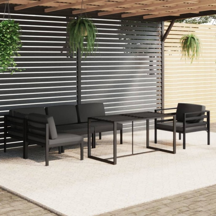 Gossi set mobilier de gradina cu perne, 6 piese, antracit, aluminiu