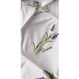 Pilota lavanda iarna matlasata LavenderDream Coneltex, dimensiuni 180x210 cm, dreptunghiulara, culoare alba, umplutura fibra siliconizata, antialergic