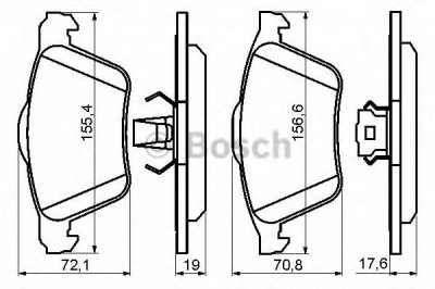 Set placute frana,frana disc VOLVO V70 II (SW) (2000 - 2007) BOSCH 0 986 494 158 foto