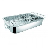Tava cuptor Inox 27cm cu Gratar Argintiu Grunberg IGT27