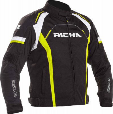 Geaca Moto Richa Falcon 2 Jacket, Negru/Galben/Alb, 3XL foto