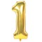 Balon aniversare folie Ropet, Auriu, cifra 1, 100 cm