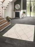 Cumpara ieftin Covor Premium Belgian Model Miami 68122-761, Marime 80 x 150 cm, Crem, Gri, Inaltime Fir 30 mm, Antialergic, Polipropilena, Living, Dormitor, Sufrager