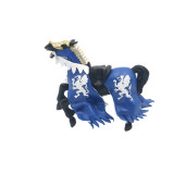 Calul regelui cu blazon dragon (albastru) - Figurina Papo, Jad