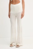 BOSS Orange pantaloni culoarea bej, mulata, high waist, 50535496