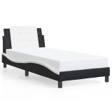 Cumpara ieftin Cadru de pat fara saltea, Zadar, negru si alb, 90x200 cm piele ecologica
