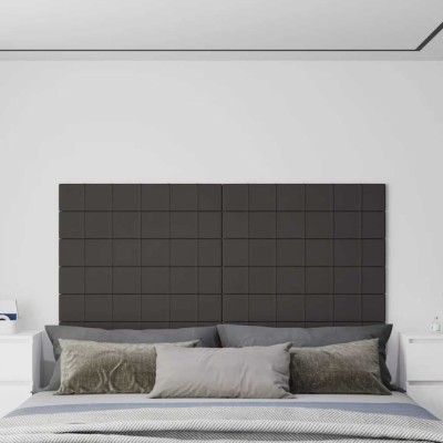 Panouri de perete 12 buc. gri &amp;icirc;nchis 90x15 cm textil 1,62 m&amp;sup2; foto