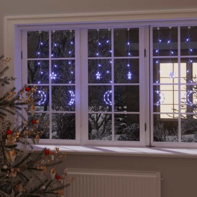 vidaXL Lumini lună și stele, 138 LED-uri, albastru, cu telecomandă 328796 foto