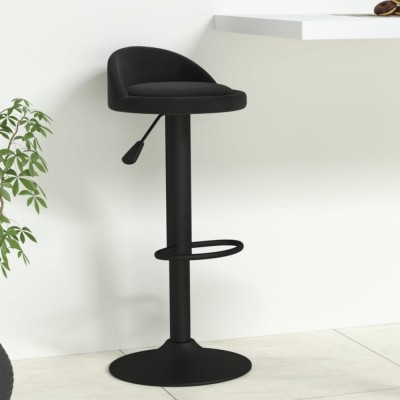 vidaXL Scaun de bar, negru, catifea foto