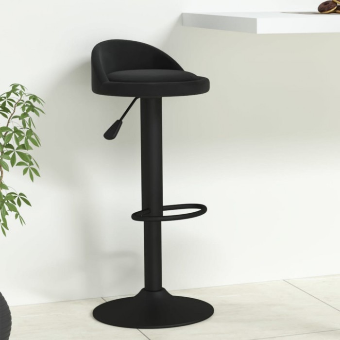 vidaXL Scaun de bar, negru, catifea