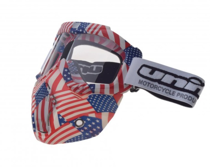 Ochelari motocross/atv/enduro Unit, model masca, culoare rama USA, lentila clara Cod Produs: MX_NEW AB3610225