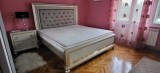 dormitor lux, gama DIVA Mobexpert (pat+somiera+saltea 25 cm, noptiera, masuta machiaj+taburet)