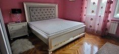 dormitor lux, gama DIVA Mobexpert (pat+somiera+saltea 25 cm, noptiera, masuta machiaj+taburet)