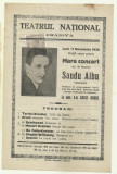 Afis Marele Concert al violonistului Sandu Albu - 1930, timbrat