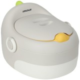 AIYAPLAY 3-&icirc;n-1 Oliță pentru copii, scaun detașabil, tapițerie din piele ecologică, p&acirc;nă la 50 kg, 6 luni p&acirc;nă la 6 ani, Gri | Aosom Romania