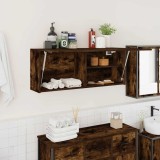 Dulap perete baie, stejar fumuriu, 100x25x40 cm, lemn prelucrat
