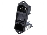 Conector Alimentare AC Tată 10A 250VAC IEC 60320 KD