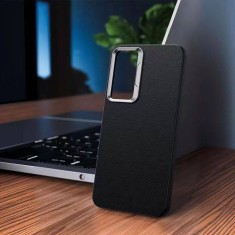 Husa Samsung S25+ s936 Silicon Vegan Leather Negru