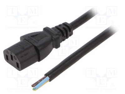 Cablu IEC C13 3x1mm&amp;sup2; mamă 1m negru 10A 250V LIAN DUNG foto