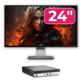 Pachet Calculator Second Hand HP EliteDesk 800 G3 Mini PC, Intel Core i5-6500T 2.50GHz, 16GB DDR4, 256GB SSD + Monitor 24&amp;quot; NewTechnology Media