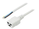 Cablu de alimentare IEC C19 3x1,5mm2, PVC, 5m, alb