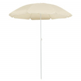 VidaXL Umbrelă de soare de exterior, st&acirc;lp din oțel, nisipiu, 180 cm