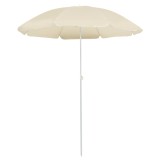 Cumpara ieftin Umbrelă de soare de grădină, st&acirc;lp din oțel, nisipiu, 180 cm