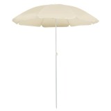 VidaXL Umbrelă de soare de exterior, st&acirc;lp din oțel, nisipiu, 180 cm