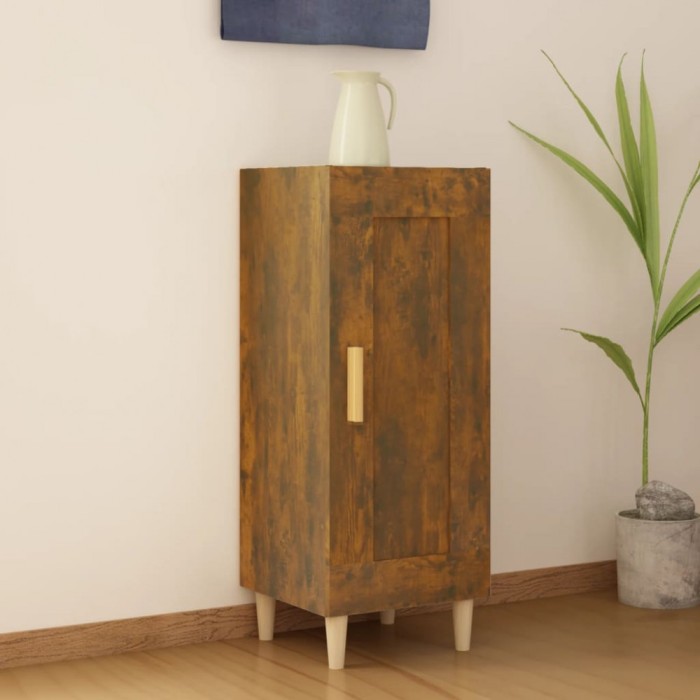 vidaXL Servantă, stejar fumuriu, 34,5x34x90 cm, lemn compozit 817432